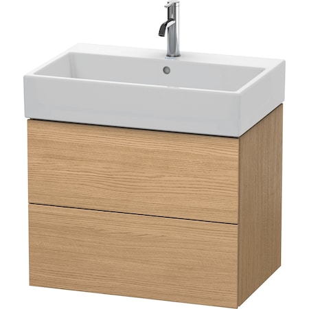 Duravit L-Cube Two Drawer Wall-Mount Vanity Unit Walnut LC627407979